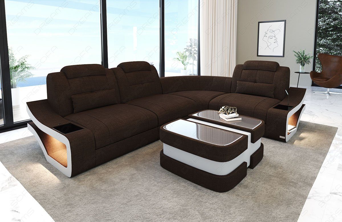 Sofa Dreams Ecksofa Polster Stoff Sofa Elena L Form H Stoffsofa Strukturstoff