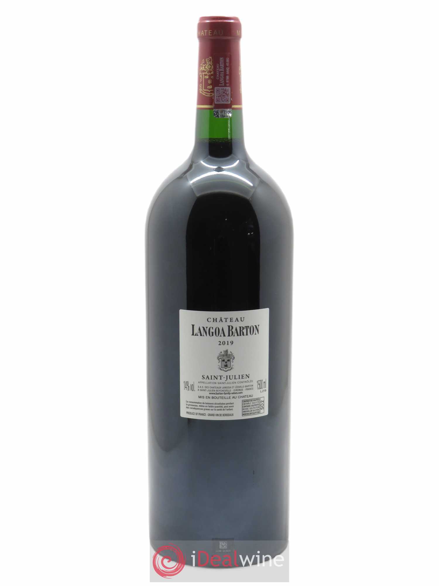 Château Langoa Barton 3ème Grand Cru Classé (CBO à partir de 6 BTS) 2019 - Lot de 1 Magnum