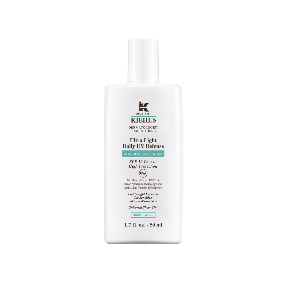 kiehl's Ultra Light Daily UV Defense Mineral Sunscreen SPF 50 PA+++ Fluide solaire visage SPF 50 peaux sensible et à tendance acnéique