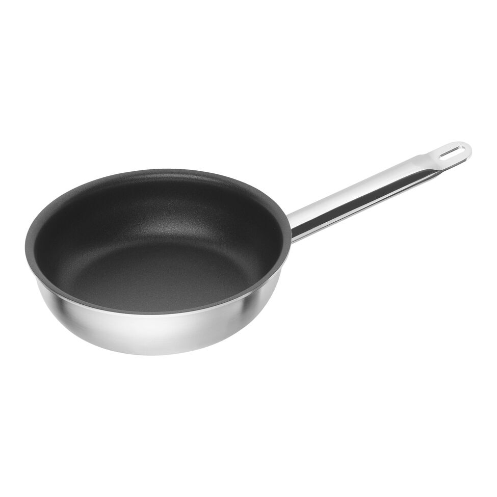 Bratpfanne 20 cm, 18/10 Edelstahl, Silber-Schwarz