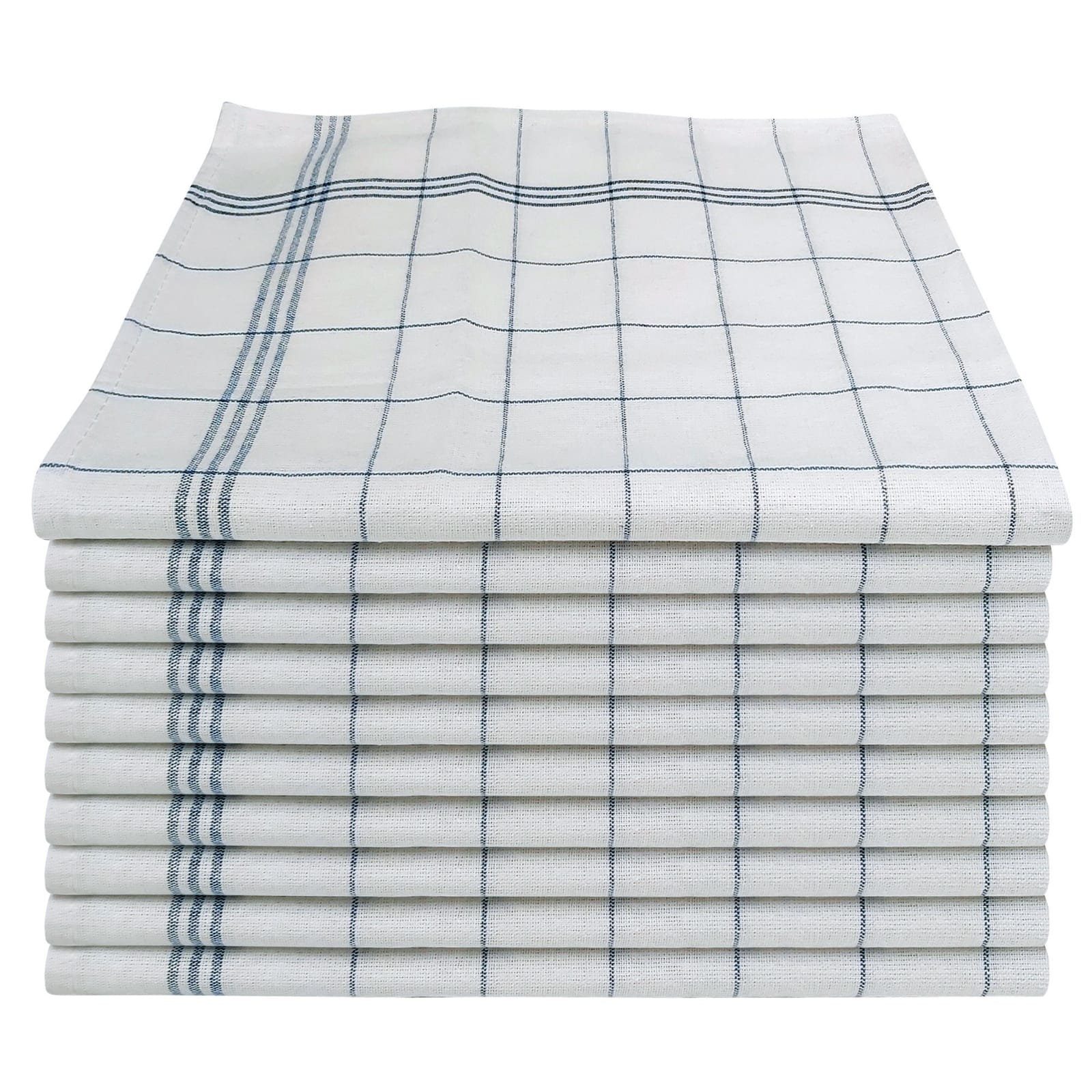 BARBONS Geschirrtuch Geschirrtücher, Allzweck Tücher, Trockentuch, (10 er, 10-tlg), Premium Qualität, 100% Baumwolle, Blau