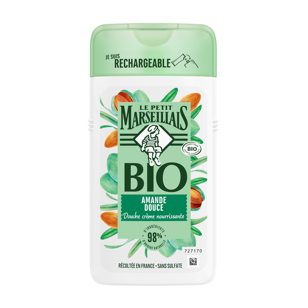 le petit marseillais Crème de Douche Bio Nourrissante, au pHneutre, Amande Douce, 250ml Crème de douche