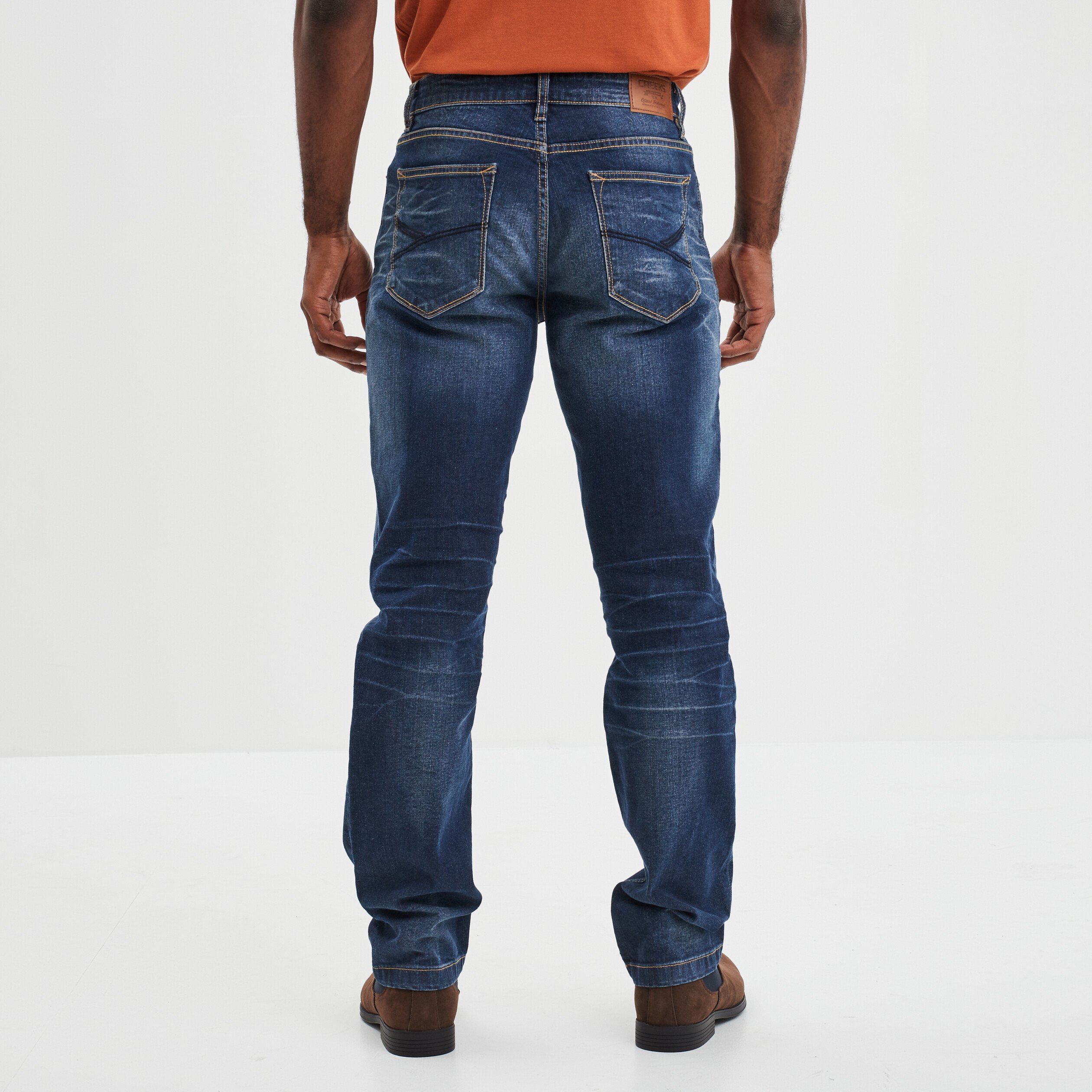 Jeans regular stretch 5 poches Creeks denim stone homme | La Halle