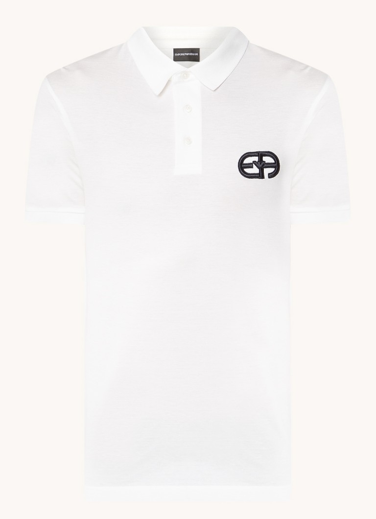 Polo Emporio Armani de corte regular em mistura de lyocell com bordado do logotipo.