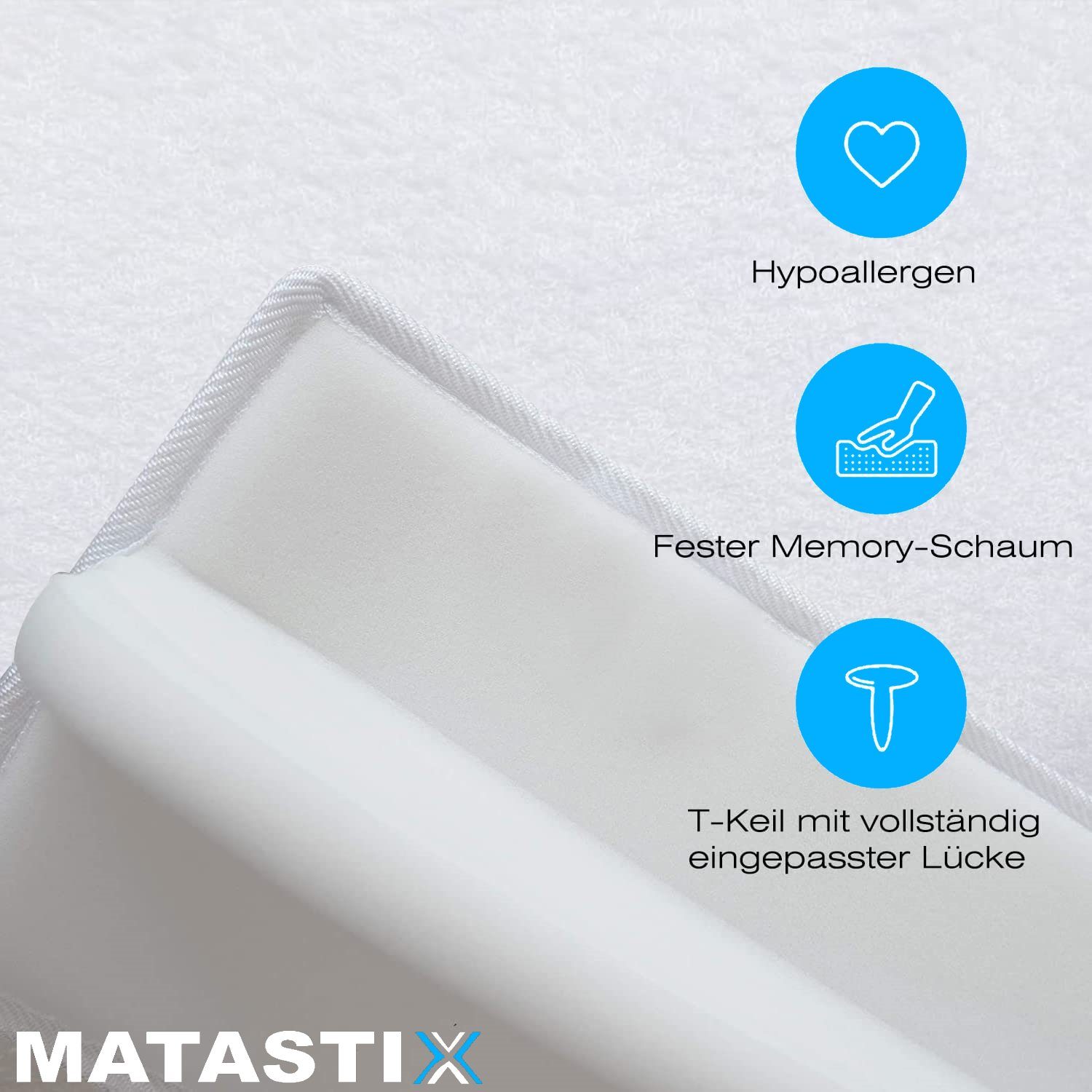 Matratzenkeil MATASTIX Liebesbrücke für Matratzen mit Spanngurt Matratzenverbinder MAVURA, Ritzenfüller Doppelbettbrücke 200x20cm