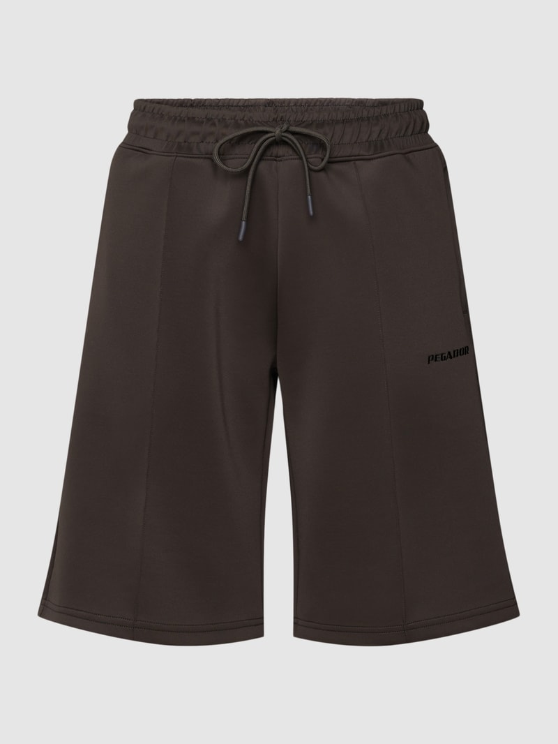 Sweatshorts mit Label-Stitching Modell 'Tripp' in schwarz
