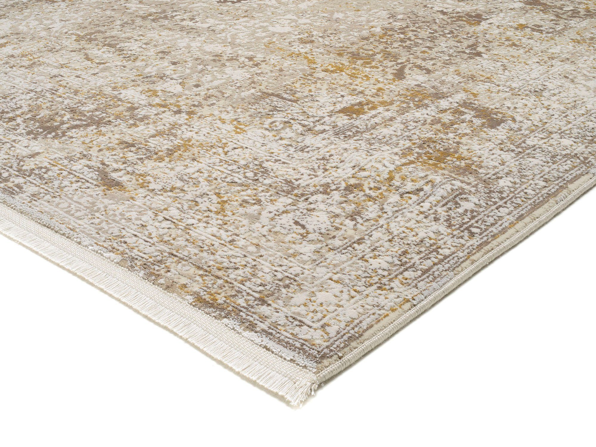 Teppich BESTSELLER CAVA, OCI DIE TEPPICHMARKE, rechteckig, Höhe: 8 mm, Glanz Viskose, mit Fransen, Hoch Tief Struktur, Vintage, Wohnzimmer