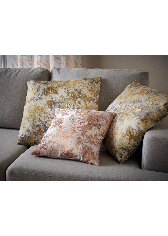 Jacquard Kissenhülle mit Füllung (2er Pack)