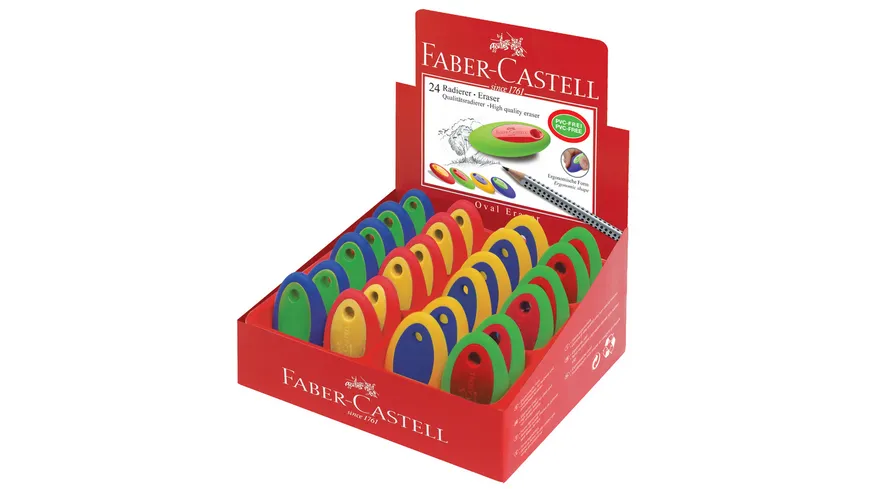FABER-CASTELL Radierer oval PVC-free sortiert