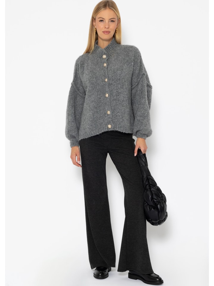 SASSYCLASSY Oversize Cardigan in Grau günstig kaufen