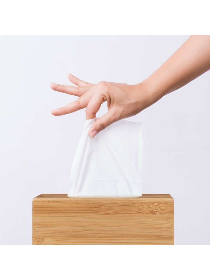 relaxdays Kosmetiktücherbox in Natur - (B)24,5 x (H)8,5 x (T)13,5 cm günstig kaufen onesize