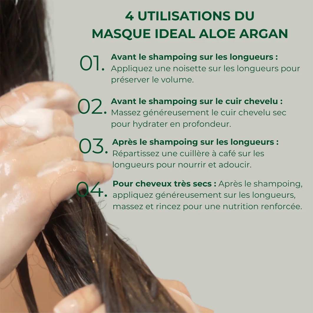 Mascarilla capilar 100% natural de aloe y argán Yodi Ideal