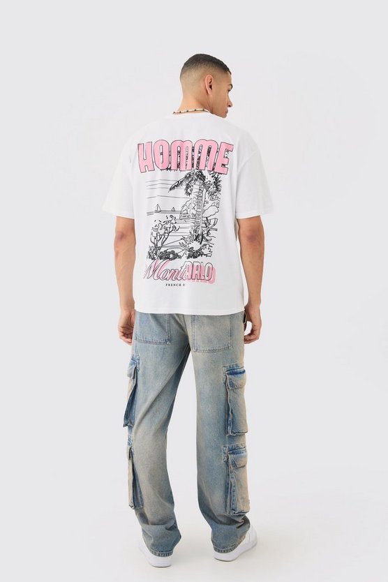 Oversize T-Shirt mit Monte Carlo Print
