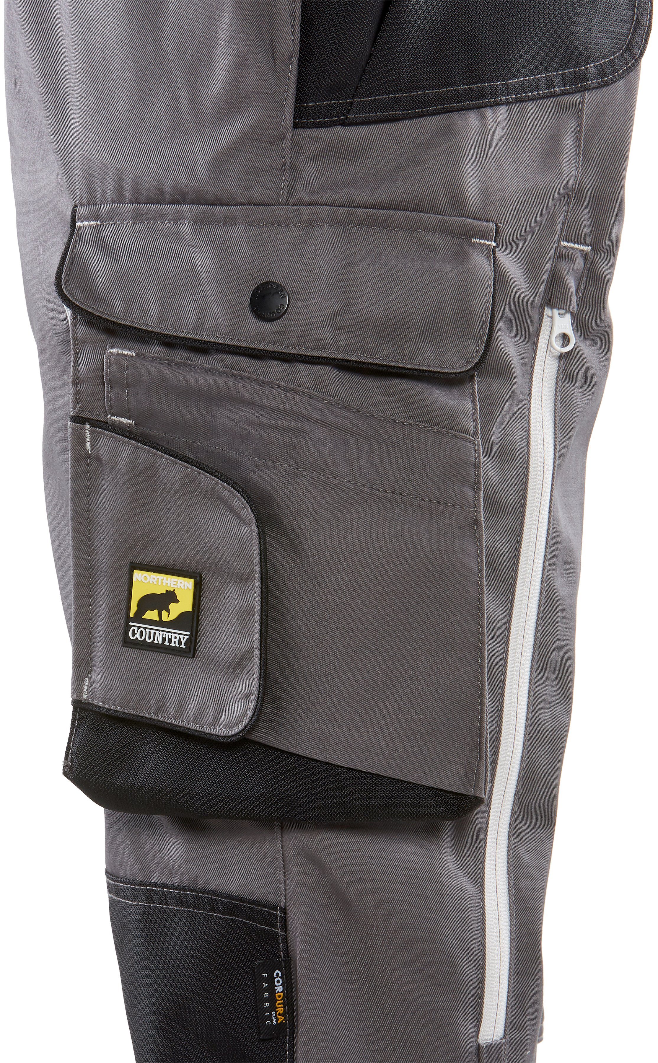 Northern Country Arbeitshose worker plus (langlebig durch 3-fach Innenbeinnaht und viele Verriegelungspunkte) mit Cordura®Verstärkungen und Reißverschlussbelüftung mit 9 Taschen