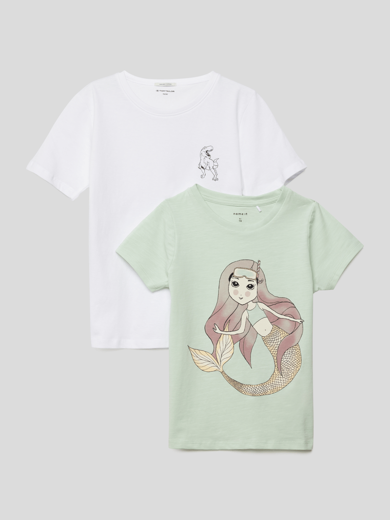T-Shirt mit Motiv-Print in mint