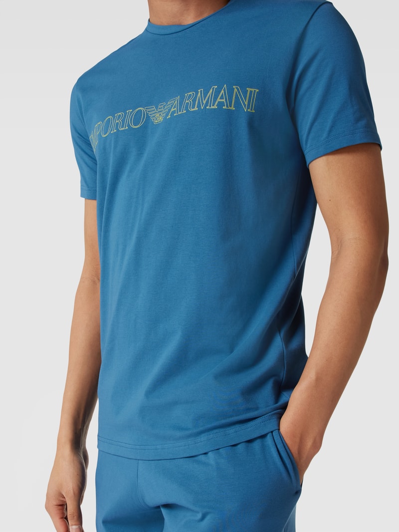 Pyjama mit Label-Print Modell 'MEGALOGO' in blau