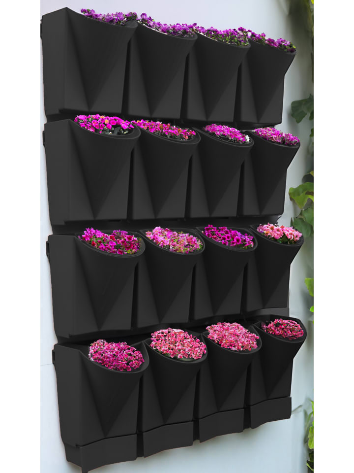 VCM  16x Wandgarten Hängegarten Blumentopf Blumenkasten in Schwarz günstig kaufen onesize