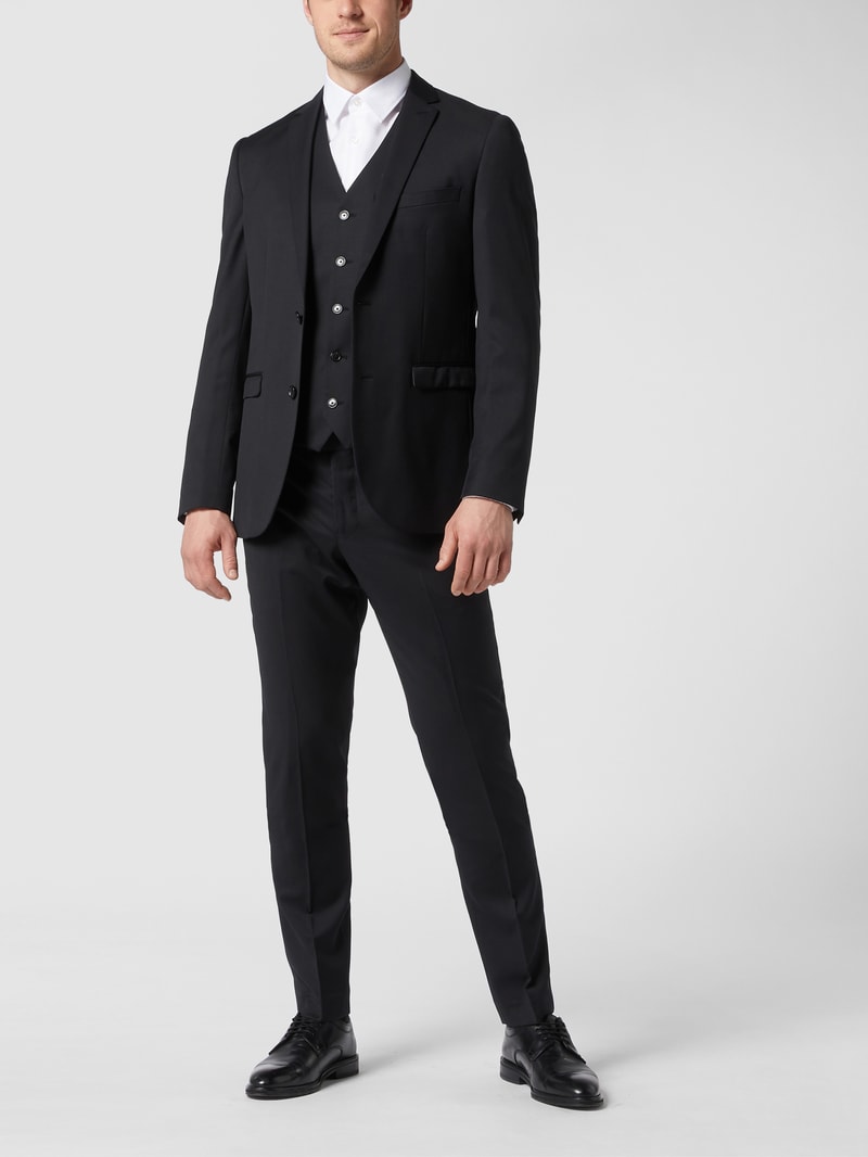 Anzughose mit Stretch-Anteil Modell 'Las' in schwarz