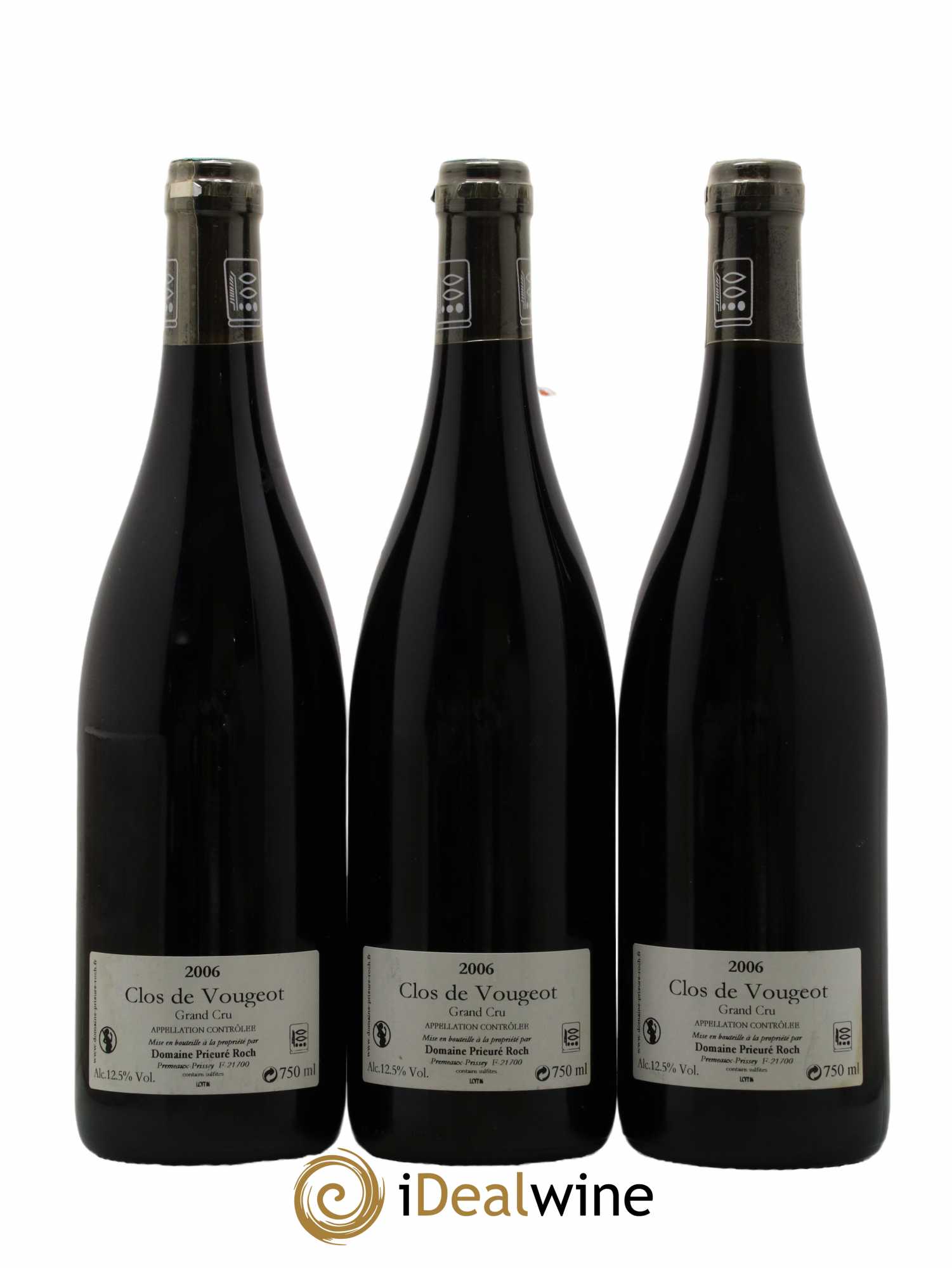 Clos de Vougeot Grand Cru Prieuré Roch  2006 - Lot de 3 Bouteilles
