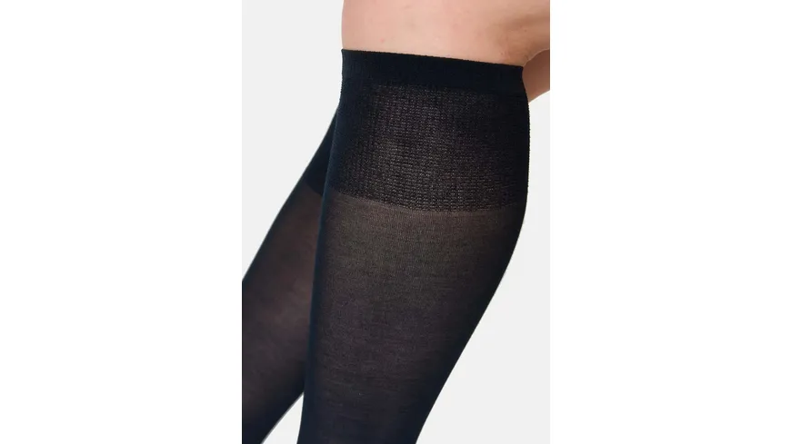 NUR DIE Damen Kniestrümpfe Cotton Sensation 60 DEN schwarz