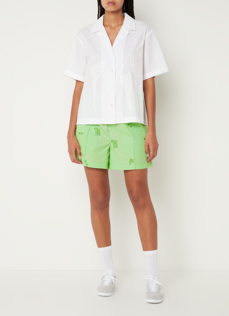 Pantaloncini OLAF con strisce ricamate, vita media, vestibilità ampia