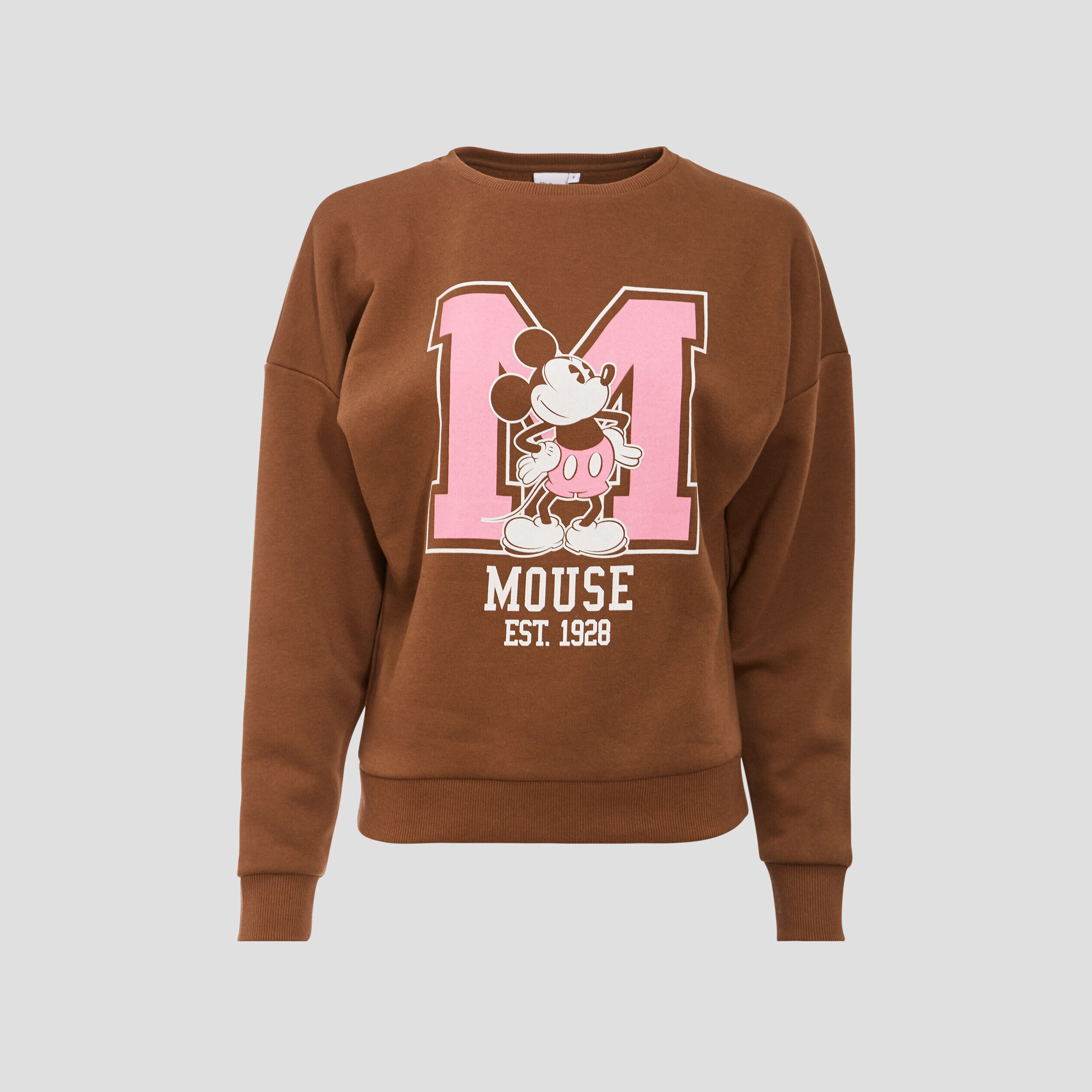 Sweat manches longues Mickey marron femme | Cache Cache