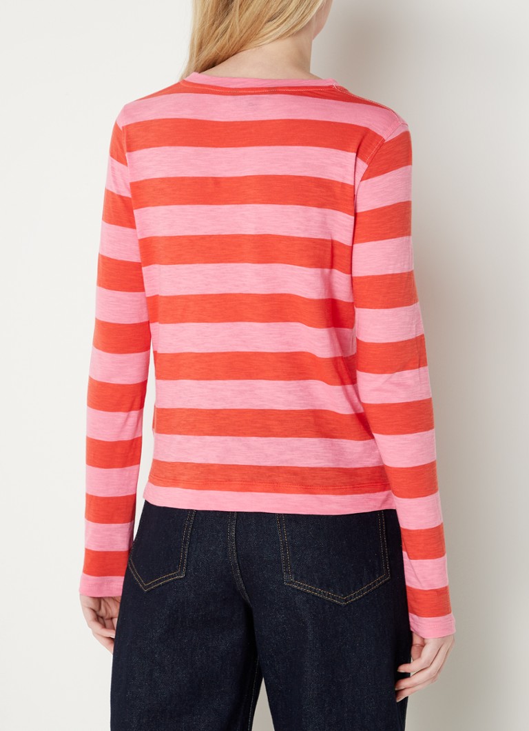 Whistles long-sleeved shirt with stripe print and chest pocket