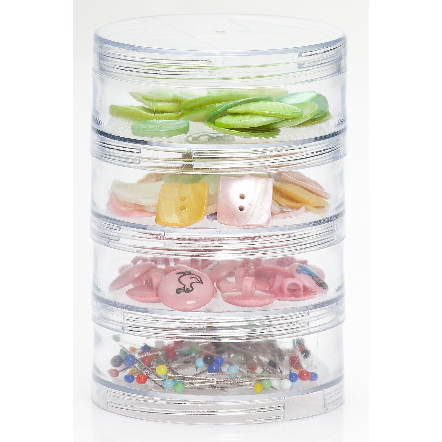 Prym Stapeldosen, Größe: 70 mm Ø, Höhe: 10 cm, Inhalt: 4 Stück