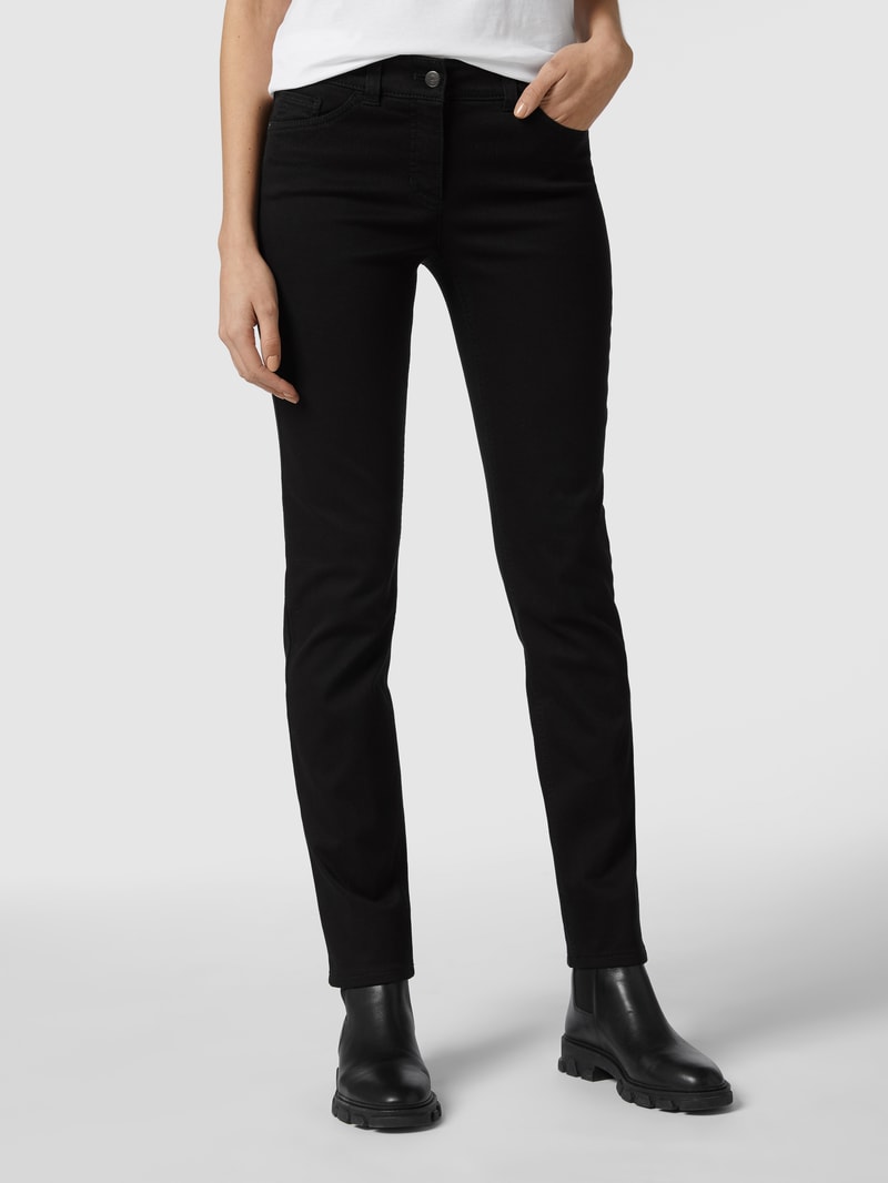 Slim Fit Jeans aus Bio-Baumwollmischung in schwarz