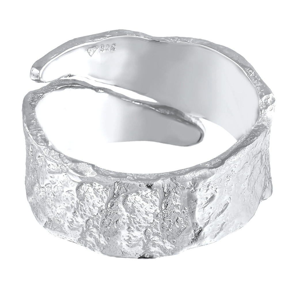 KUZZOI KUZZOI Bague Bague pour homme Structure usagée d'aspect oxydé en argent sterling  Bague