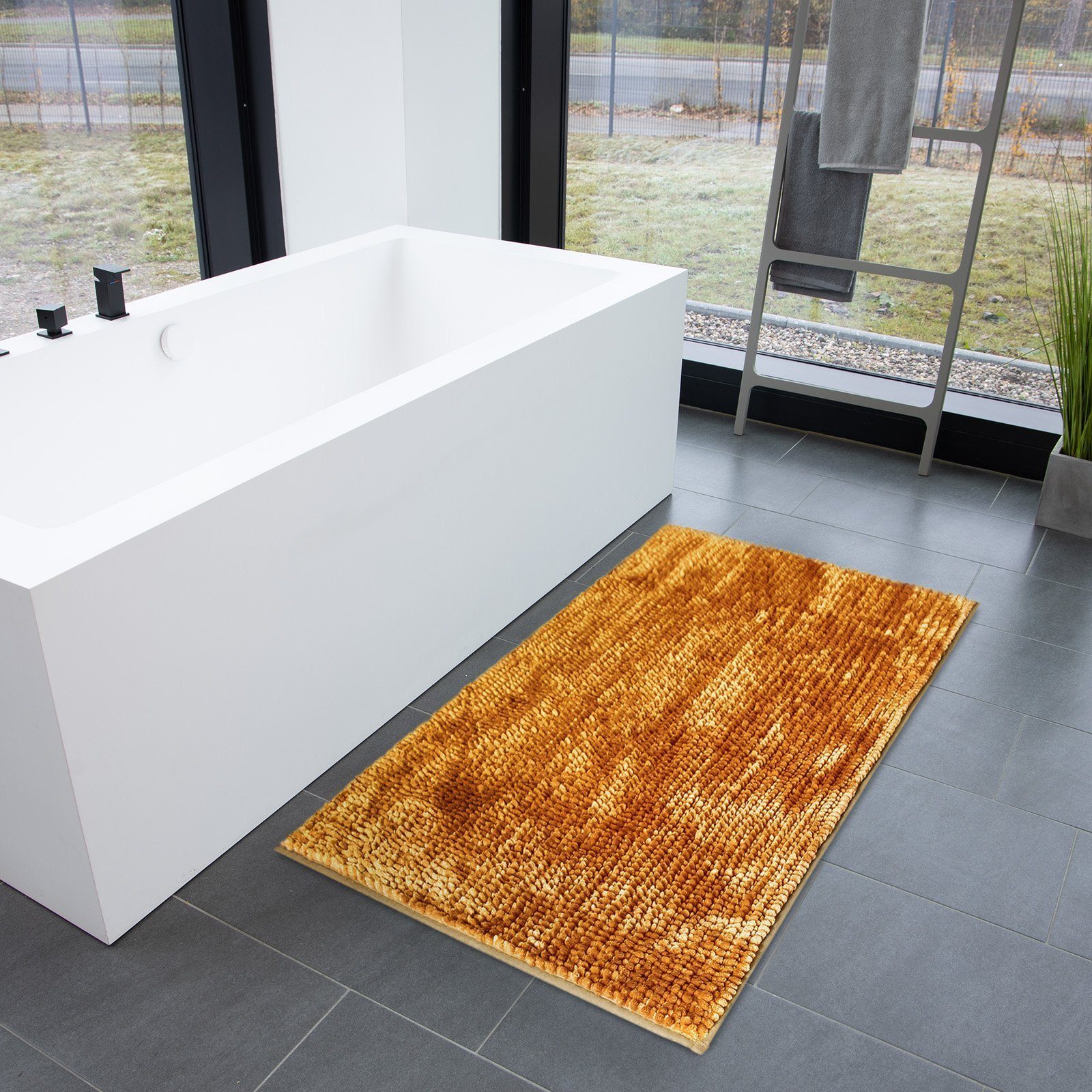 Badematte Dot, ideal fürs Badezimmer, Angenehme Haptik, Duschvorleger Karat, Höhe 20 mm, Chenille-Struktur, Maschinenfest, 100% Polyester