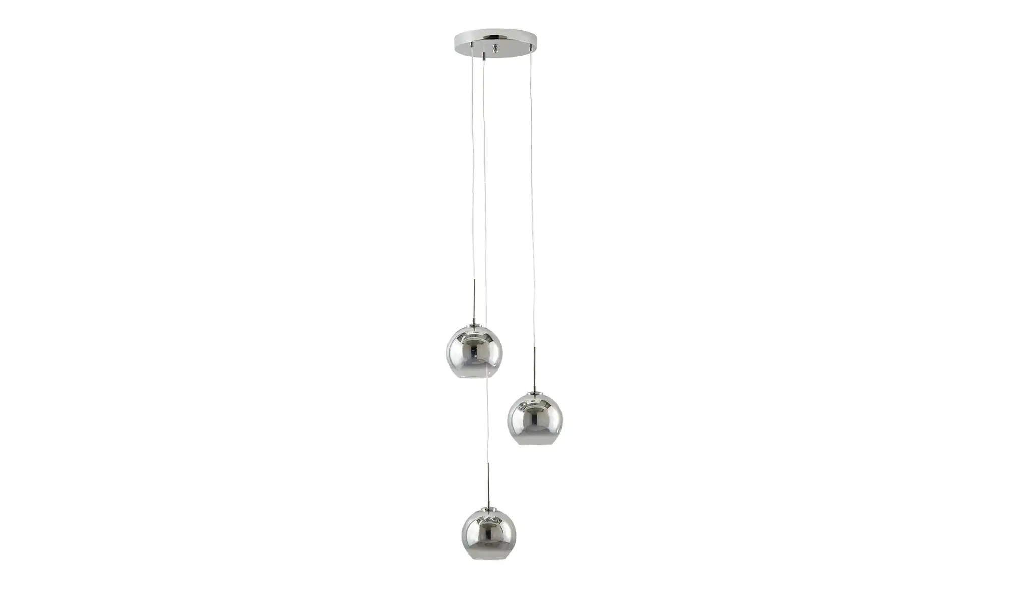 Meisterleuchten LED-Pendelleuchte, chrom, Glas chromfarben beschichtet