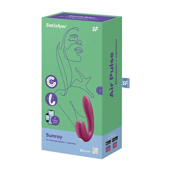 „Satisfyer Sunray Connect“ programėlė su uogų skonio intymiu masažuokliu