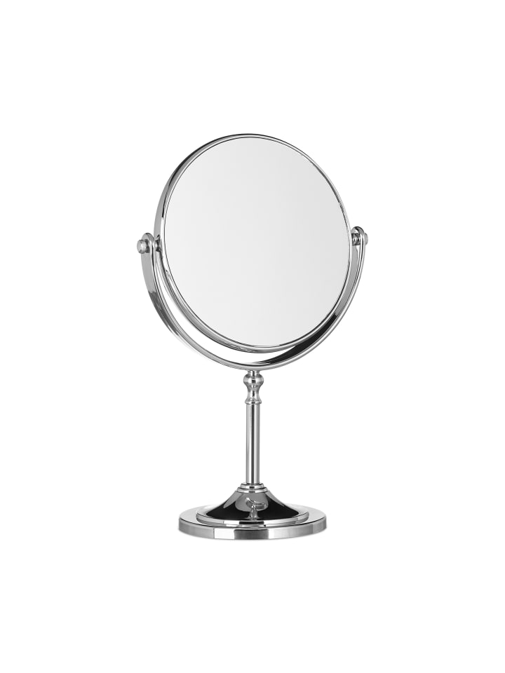 relaxdays Kosmetikspiegel in Silber - (B)18 x (H)28 x (T)10 cm günstig kaufen onesize