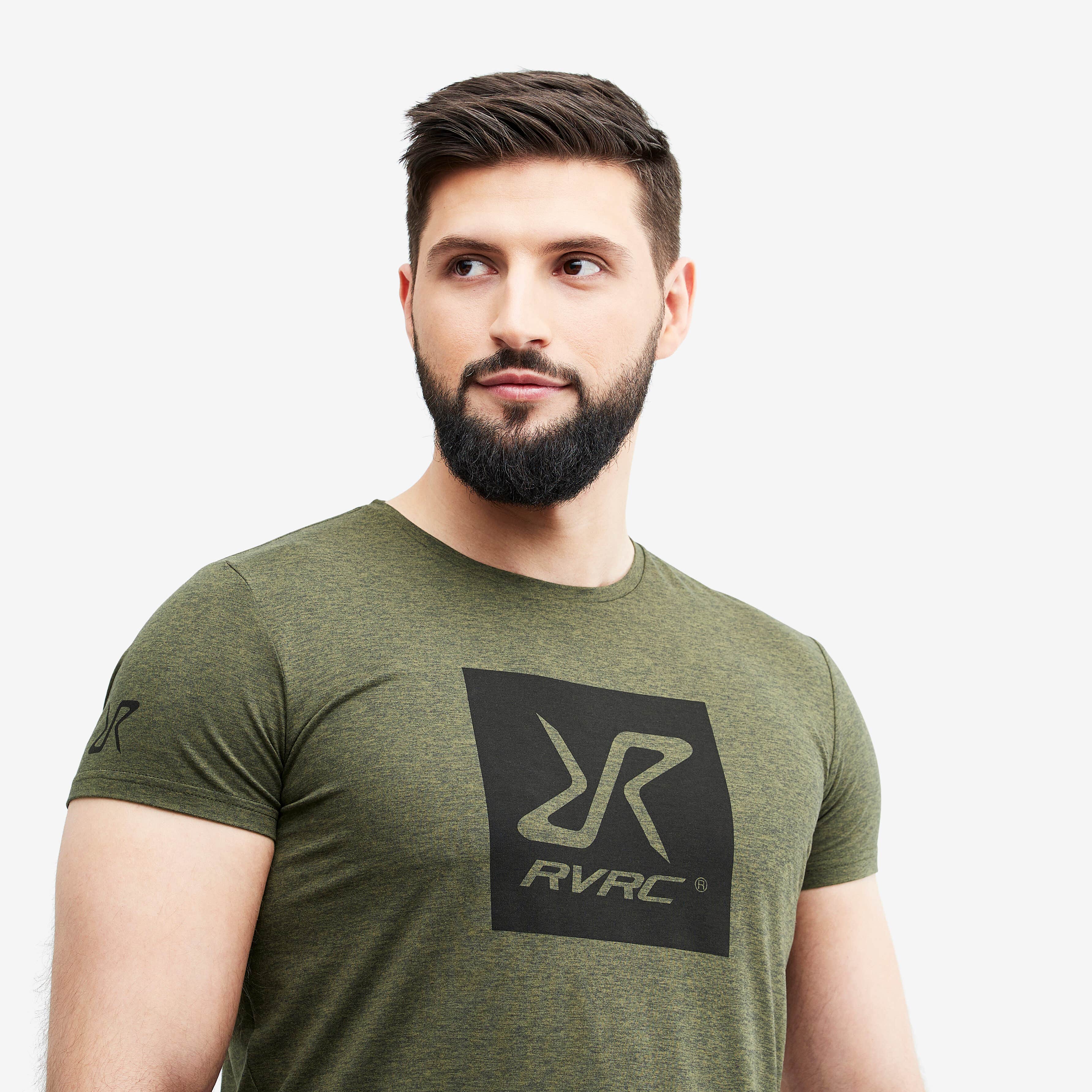 Vagabond Logo Tee Homme Burnt Olive Melange