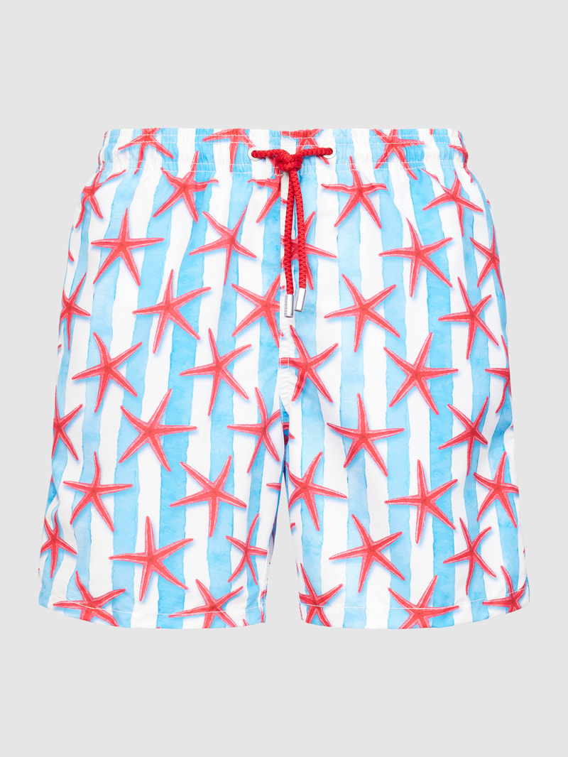 Badehose mit Allover-Muster Modell 'GUSTAVIA' in rot