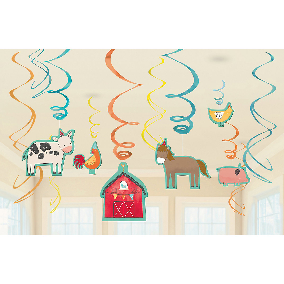 12 Deko-Spiralen Barnyard Birthday