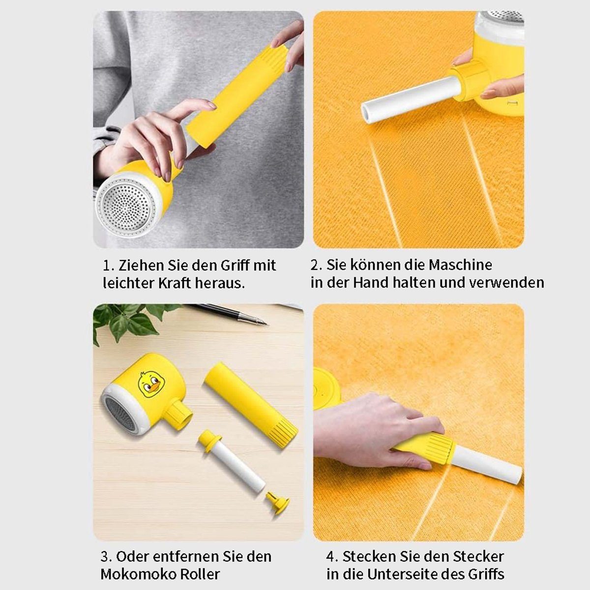 flowgoer Fusselrasierer Haarballenschneider, wiederaufladbarer 2-in-1-Haarballenreiniger, Die 6-lagige Klinge schützt den Stoff und ist einfach zu verwenden