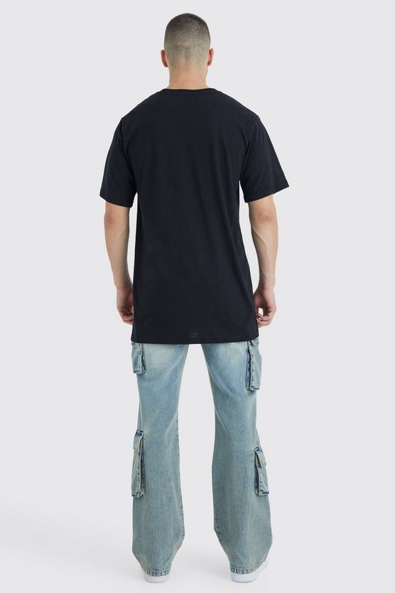 Tall T-Shirt mit Worldwide Totenkopf-Print