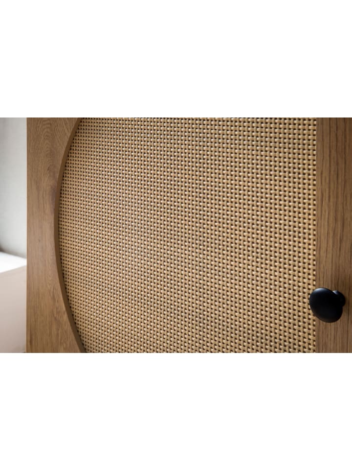 KADIMA DESIGN Sideboard 140x80x40 cm Kommode Eiche-Dekor mit Rattan Geflecht günstig kaufen onesize