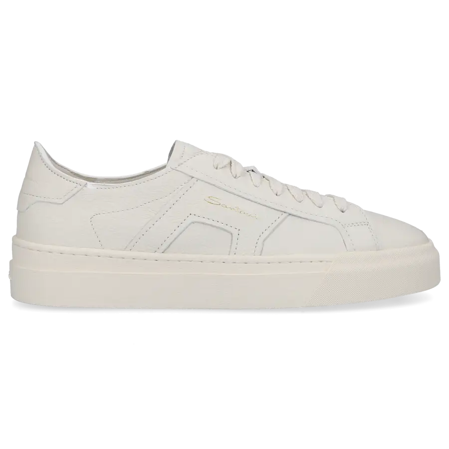 Santoni - Sneaker low DOUBLE BUCKLE Kalbsleder - weiß