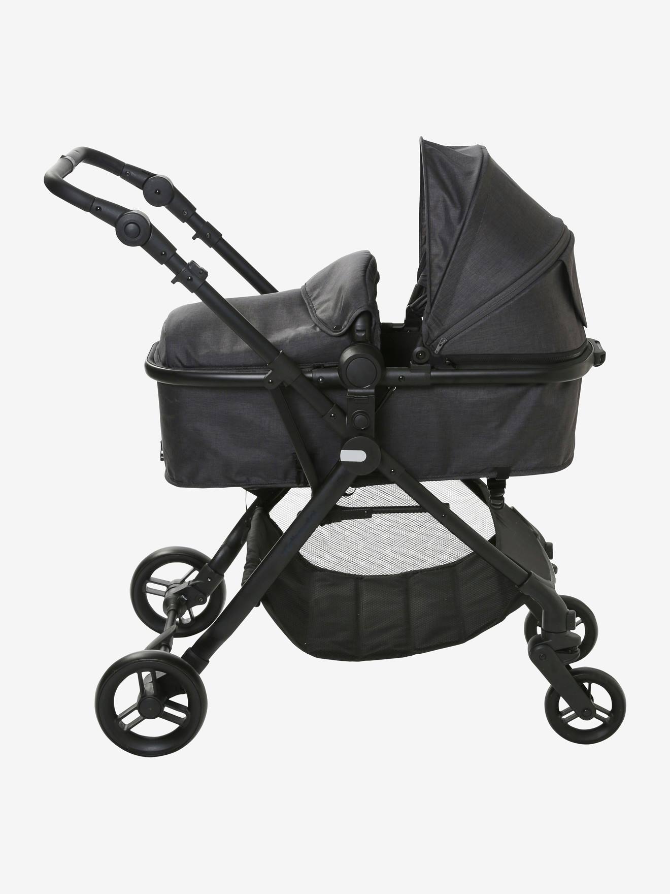 Vertbaudet Kombi-Kinderwagen LIBRA mit Babyschale - grau glanzeffekt