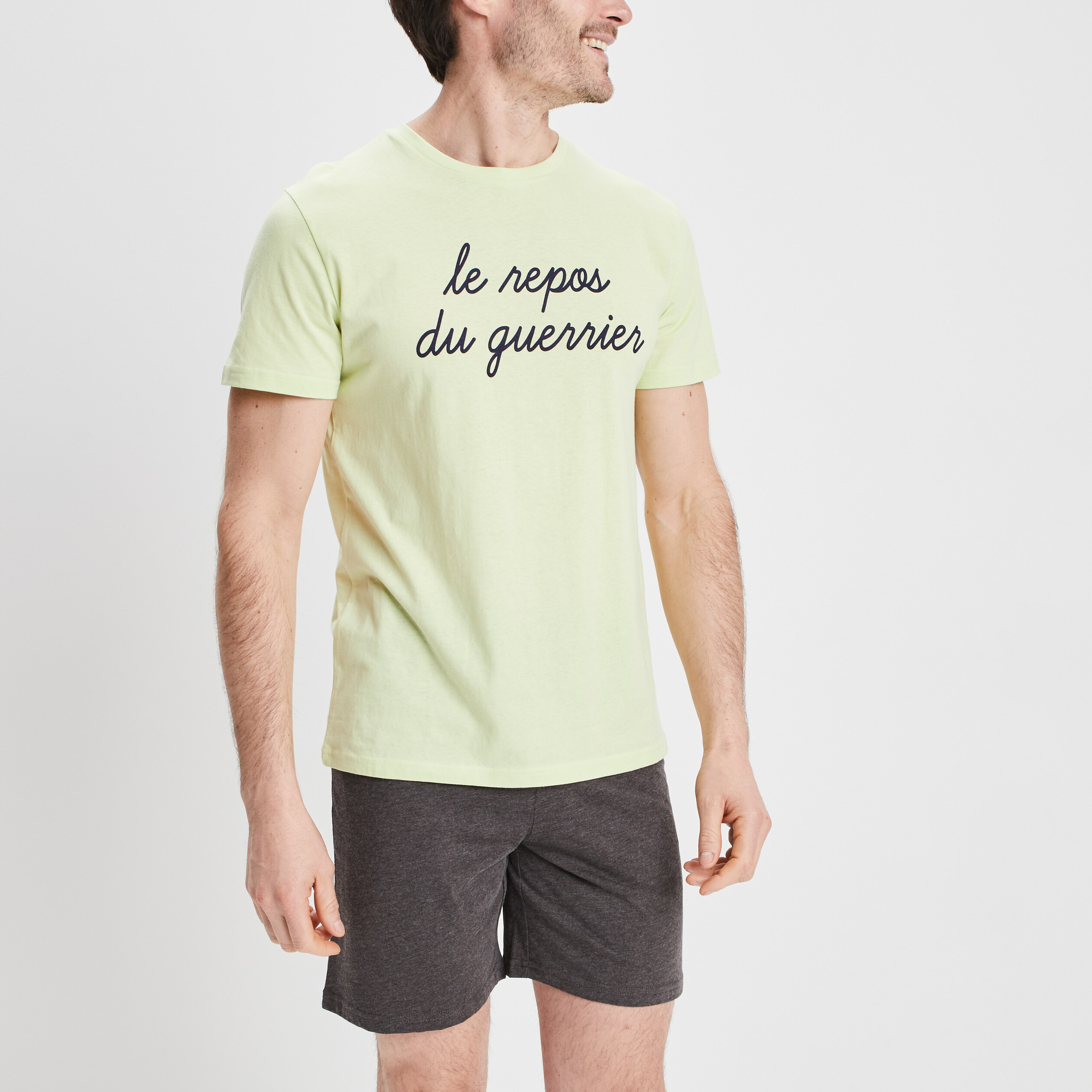 Ensemble pyjama 2 pièces vert anis homme | La Halle