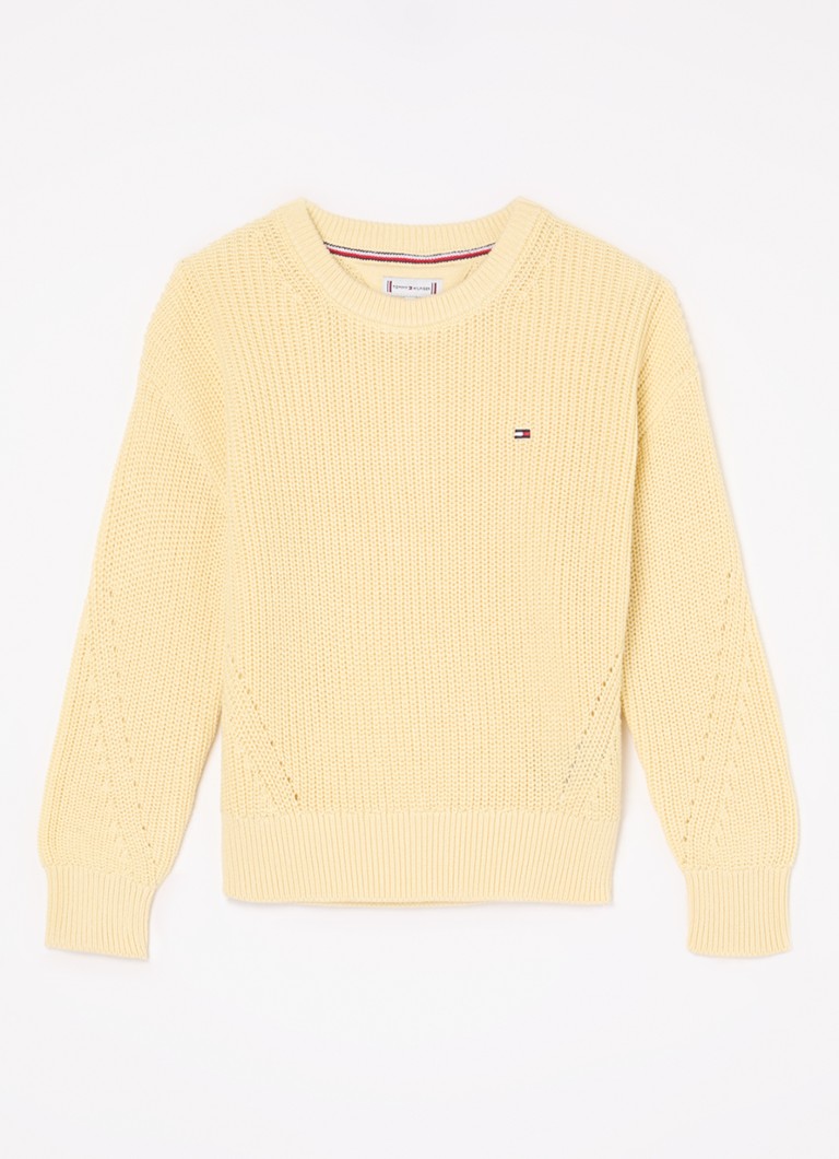 Tommy Hilfiger Essential fino pleteni džemper s vezom logotipa