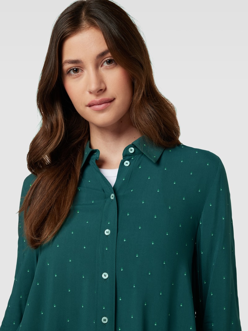 Bluse aus Viskose mit Allover-Muster Modell 'Fadonna' in dunkelgrün