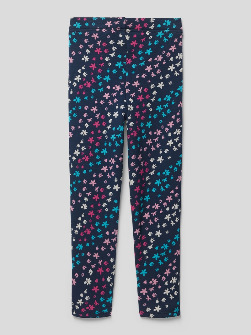 Leggings mit Allover-Print in marineblau