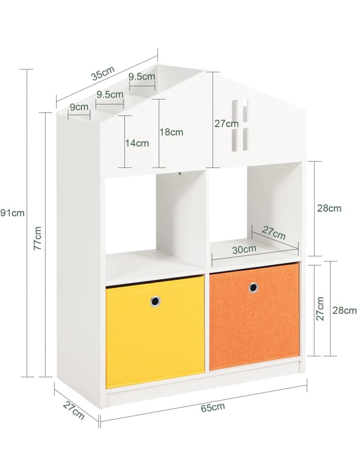 SoBuy Bücherregal in Weiß - (B)65 x (H)91 x (T)27cm günstig kaufen onesize