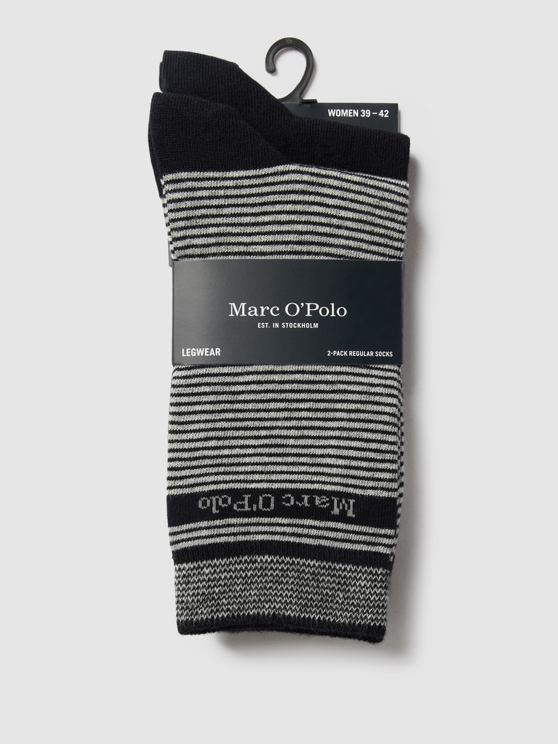 Socken mit Label-Detail im 2er-Pack Modell 'Helena' in schwarz