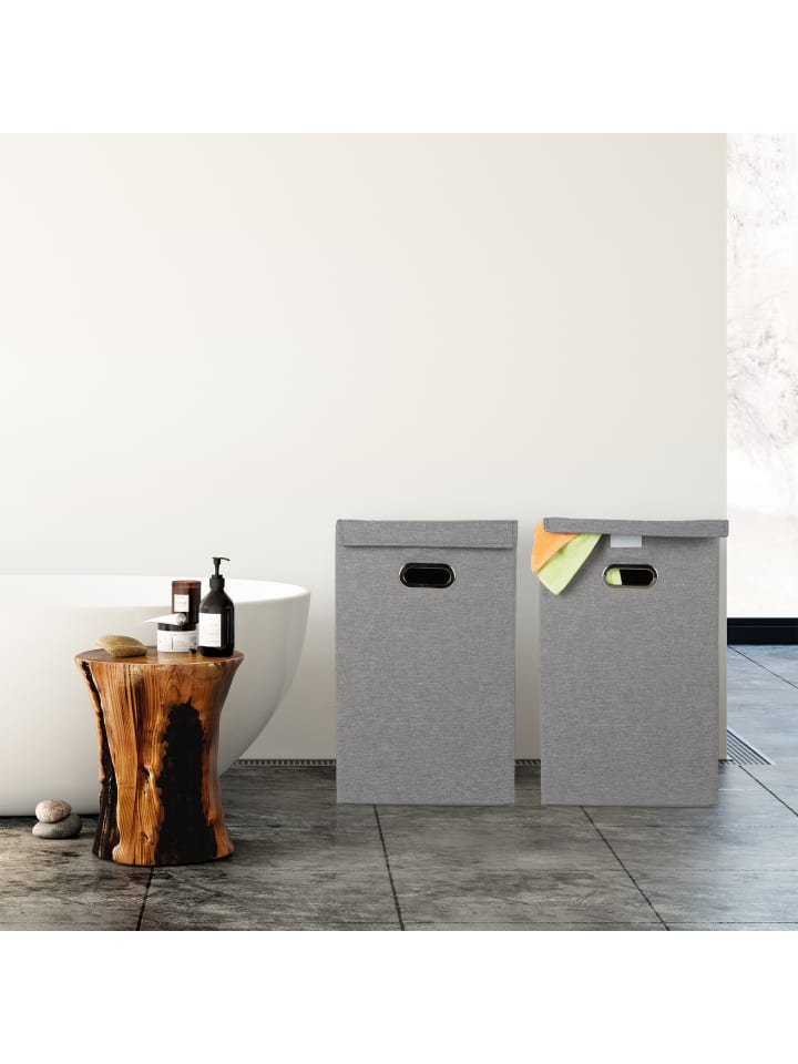 relaxdays 2x Wäschekorb in Grau - 62 l günstig kaufen onesize