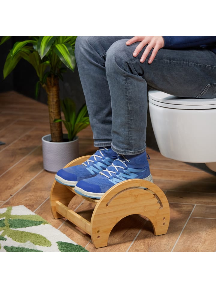 relaxdays Toilettenhocker in Natur - (B)36 x (H)23 x (T)32 cm günstig kaufen onesize